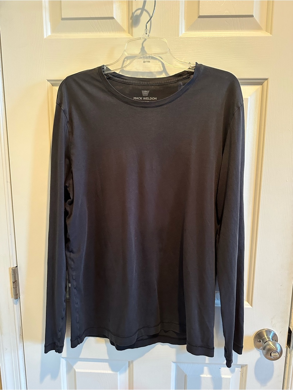 Mack Weldon Men’s Long-Sleeve Crew Neck Casual Daily Wear Black T Shirt Size XL
